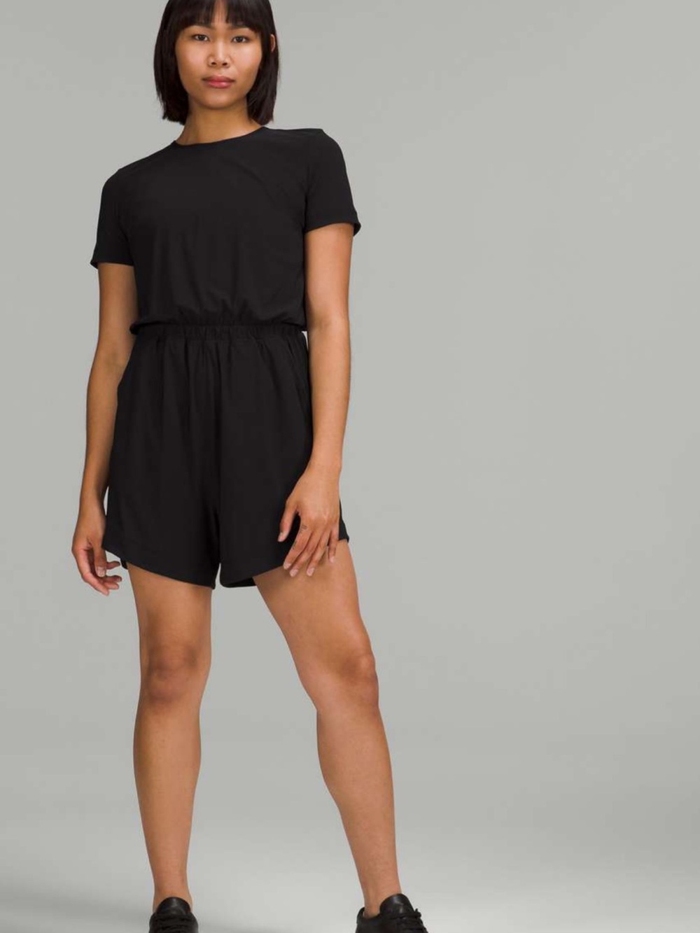 Lululemon Black Lightweight High Neck Romper Open Back size 8 - Picture 2 of 8